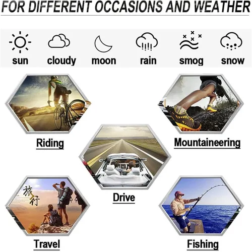 Vista 7 de KLAVER Lentes de sol fotocromáticos polarizados para conducción de día y noche para hombres y mujeres con bisagra de resorte