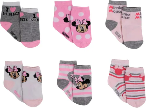 Vista 5 de Disney Baby Girls' Socks - 12 Pack Minnie Mouse, Daisy, Princess Socks (NewbornInfant)