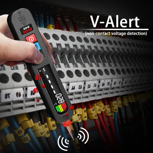 Vista 3 de BSIDE Probador de voltaje recargable Detector de voltaje sin contacto con medición de voltaje de CA en contacto, probador de temperatura ambiental