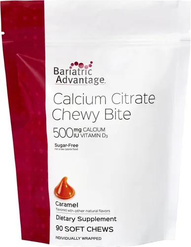 Vista 8 de Bariatric Advantage Picaduras masticables de citrato de calcio 500 mg - Altamente absorbible y digerible - Vitamina D3 - Suplemento de calcio