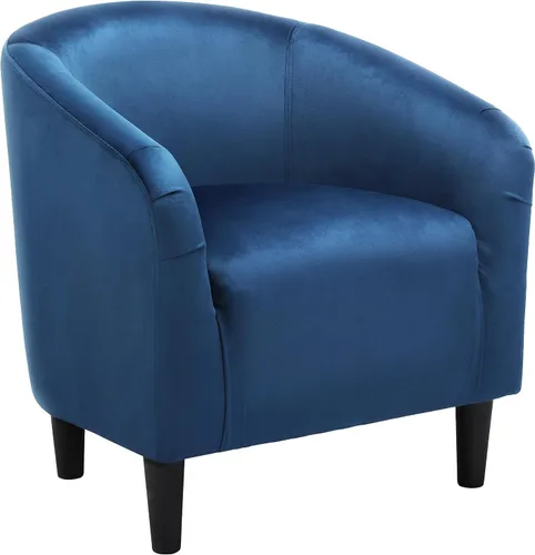 Vista 12 de Yaheetech Silla Accent tipo barril, silla de club de tela de pana, elegante sillón de sherpa peludo con acolchado suave y acogedor, adecuado