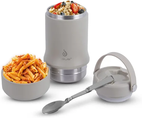 Vista 11 de Ideus Termo de sopa con cuchara plegable y cuenco de 20 onzas, lonchera Bento todo en uno aislada de acero inoxidable a prueba de fugas, contenedor