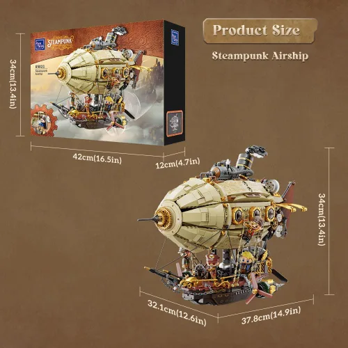 Vista 7 de PANTASY Juego de construcción de dirigible Steampunk para adultos