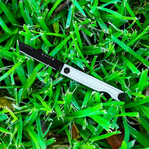 Vista 3 de StatGear Pocket Samurai plegable Tanto Micro Knife - Slipjoint Edition Pequeño cuchillo EDC Mini Gris