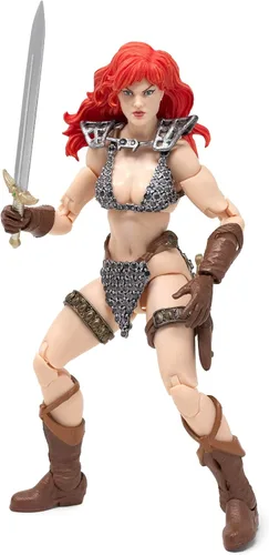 Vista 7 de Boss Fight Studio Epic H.A.C.K.S. Red Sonja Deluxe Figura de acción – Figura coleccionable altamente articulada, personalizable con accesorios