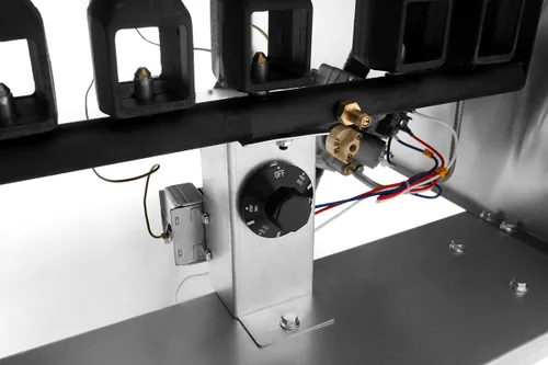 Vista 3 de Atosa CookRite ATFS-40-NG - Freidora de suelo independiente de 40 libras con control de temperatura, 3 tubos verticales de quemador de hierro