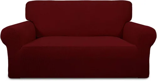 Vista 49 de PureFit Funda elástica para sofá biplaza, funda de sofá suave y antideslizante de jacquard de elastano, protector de muebles lavable con espuma