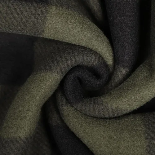 Vista 7 de Chaqueta de franela a cuadros para hombre, de felpa con capucha, de sherpa con zíper, pesada y gruesa, cálida para invierno.
