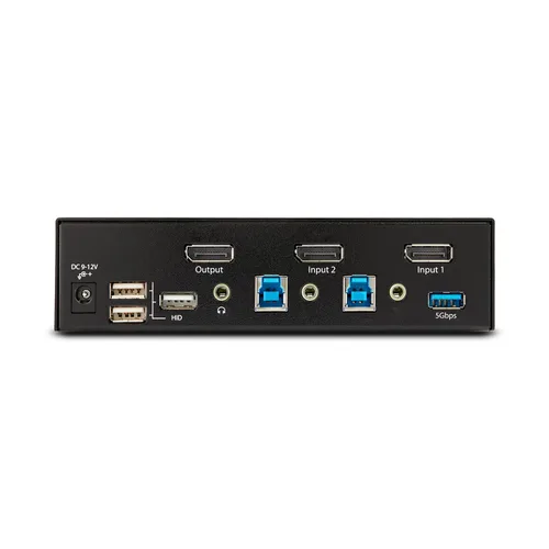 Vista 4 de StarTech Conmutador KVM DisplayPort de 2 puertos, 8K 60Hz / 4K 144Hz, USB 3.0, TAA Single 8K monitor, 2.0 HID, Push-Button Hotkey, Compliant, DP