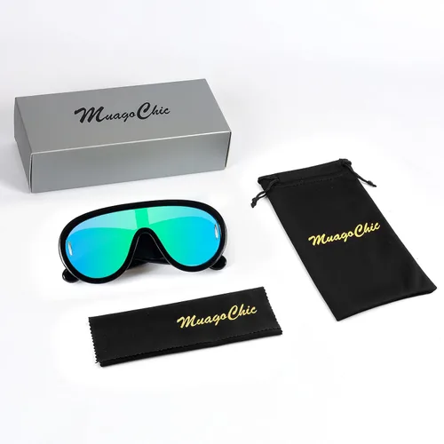 Vista 7 de MC2303 - Gafas de sol cuadradas de gran tamaño para mujer y hombre, estilo aviador, montura grande, gruesas, clásicas, para hombre