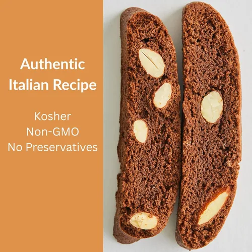 Vista 4 de DeLallo Galletas de biscotti de chocolate italiano con almendras pequeñas, 7 onzas, paquete de 4