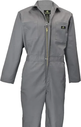 Vista 2 de Natural Uniforms Overol de sarga de manga larga con cremallera para hombre, resistente a las manchas y a las arrugas