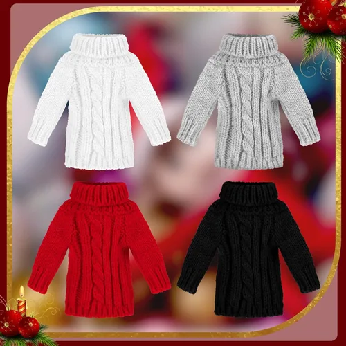 Vista 4 de Bencailor 4 piezas de ropa de muñeca para muñecas de 11.5 pulgadas, accesorios de ropa, sudadera con capucha, conjunto de ropa de punto de invierno