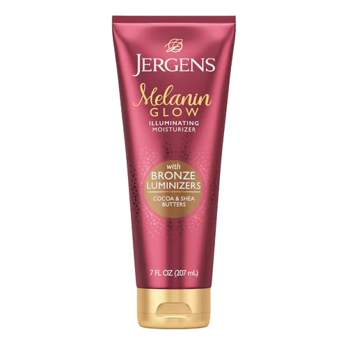Vista 8 de Jergens Melanin Glow Mejorador de brillo facial, luminizador e hidratante con ácido hialurónico, probado por dermatólogos, no comedogénico, 2Oz
