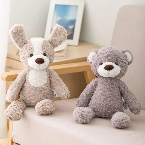 Vista 2 de GUDVES Juguete de peluche de animal del bosque, peluche suave de 15 pulgadas, conejo, oso, perro, unicornio, elefante, juguete de peluche