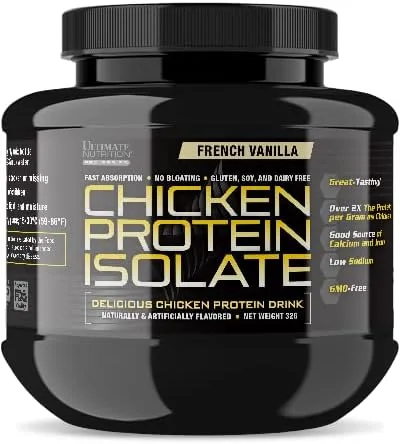 Vista 3 de Ultimate Nutrition Proteína de pollo aislado sin gluten Fresa porción individual (1.13 oz)