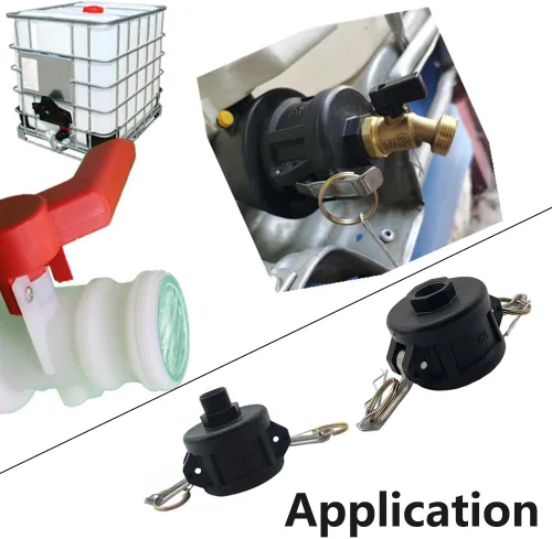 Vista 7 de Accesorios de bolsa IBC de cabeza hembra exterior de 2 a 3/4 pulgadas, adaptador de drenaje de tanque IBC Adaptador de conversión de manguera de 2 a