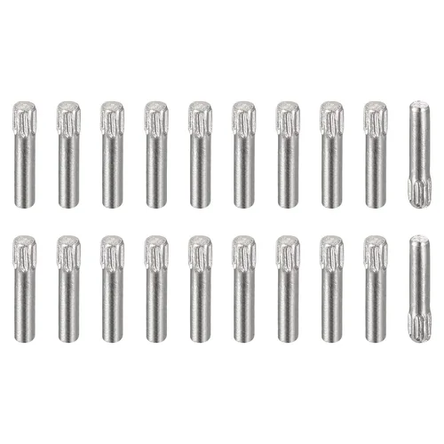 Vista 44 de uxcell Pasadores de acero inoxidable 304 de 0.05 x 0.236 pulgadas, 20 pines de cabeza moleteada con extremo biselado plano, clavijas de madera