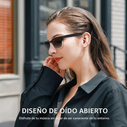 Vista 5 de Lentes inteligentes para hombres y mujeres, gafas Bluetooth con audio de oreja abierta