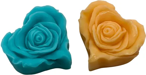 Vista 3 de Monqui - Juego de 2 moldes de silicona para velas de regalo de boda y San Valentín, moldes de chocolate, moldes de jabón, moldes para manualidades