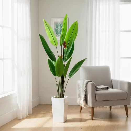 Vista 8 de GarveeHome Árbol de buganvilla artificial de 5 pies, planta de buganvilla de seda sintética con maceta, decoración interior y exterior, planta