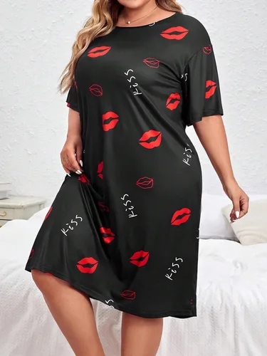 Vista 3 de Floerns Vestido de noche de manga corta con cuello redondo para mujer