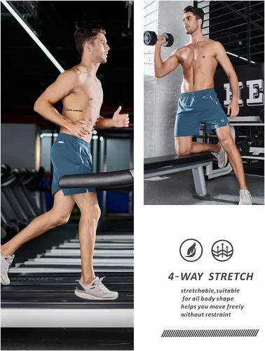 Vista 4 de NORTHYARD Pantalones cortos deportivos para correr para hombre, de 5 pulgadas7 pulgadas, para entrenamiento, gimnasio, tenis, secado rápido