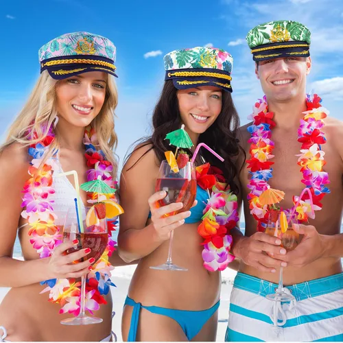 Vista 2 de KESYOO 3 sombreros de marinero para adultos, sombreros de capitán bordados, sombrero de capitán náutico para fiesta náutica para hombres y mujeres