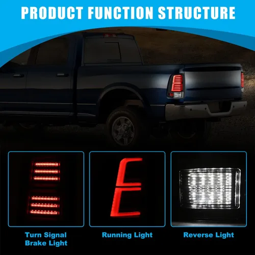 Vista 3 de CPW Luces traseras LED para Dodge Ram 1500/2500/3500 2019 Ram 1500-2018 2019 Ram 1500 Classic luces traseras lámpara trasera secuencial DRL