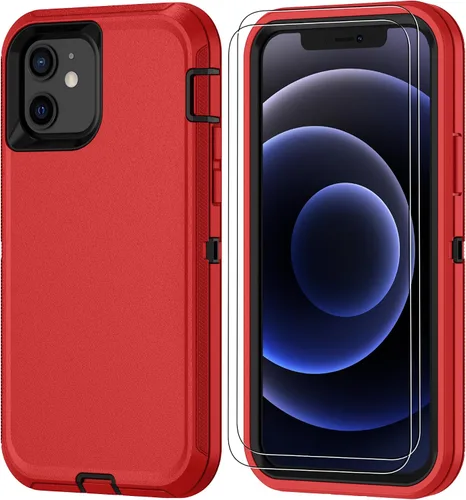 Vista 26 de Jshru para iPhone XR Funda con [2 Pack] Protector de Pantalla HD, [Grado Militar] 3-en-1 Resistente Protector de Cuerpo Completo a Prueba de Negro
