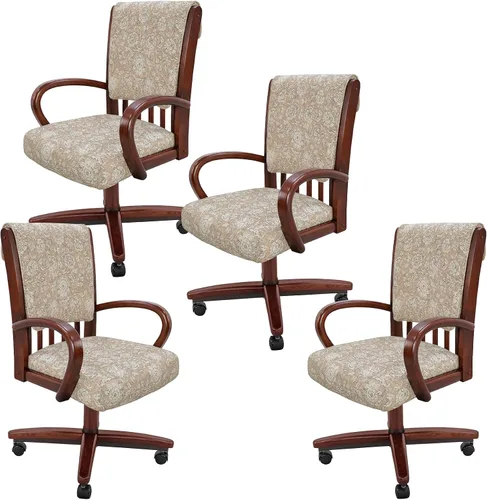 Vista 31 de Chromcraft Juego de 2 sillas, sillas con ruedas suaves para cocina