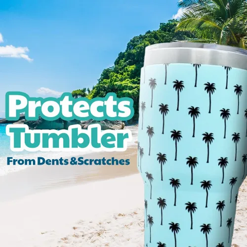 Vista 2 de Funda de silicona para vasos, compatible con vasos Yeti, RTIC, Ozark Trail, Magellan y más. Fundas aisladas personalizadas para enfriar latas