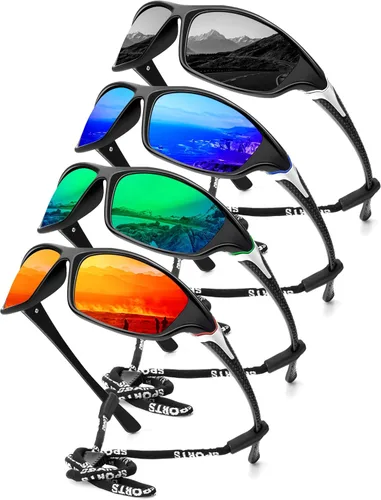 Vista 14 de KALIYADI 4 Pack Polarized Sunglasses-Men Sports Sun-glasses: Mens Sunglasses UV Protection for Fishing Driving Cycling