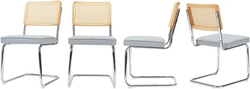 Vista 6 de COLAMY VCZ-T108-Grey-L-2Sets de sillas de comedor de piel faxu, juego de 4, L-gris