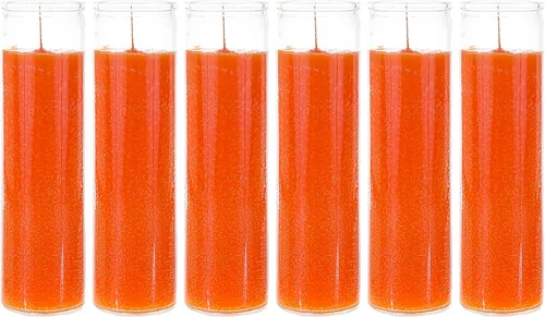 Vista 6 de Mega Candles 1 pieza Velas de Oración Devocional de Recipiente de Vidrio Negro Sin Aroma de 7 Días, Vela de Cera Premium 2 Pulgadas x 8 Pulgadas