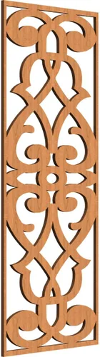 Vista 102 de 9 3/8"W x 24 3/8"H x 1/4"T Bellaire Decorativos Paneles de pared de madera calado, abedul