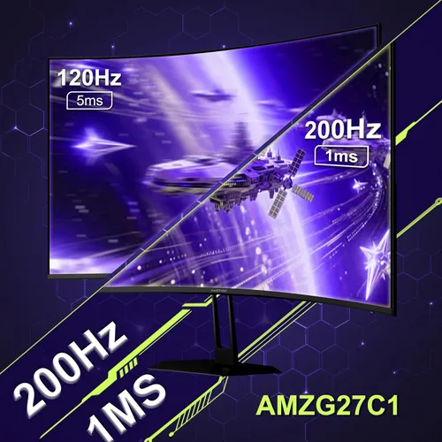 Vista 69 de Amzfast - Monitor de juegos de 24 pulgadas 180Hz 200Hz FHD 1080p, monitor de computadora, sincronización adaptativa de 1 ms, 3000:1, pantalla HDR