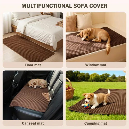 Vista 5 de MEETSKY Fundas de sofá para sofá, funda de sofá 100% impermeable para perros, fundas de sofá para mascotas, fundas de sofá suaves y antideslizantes