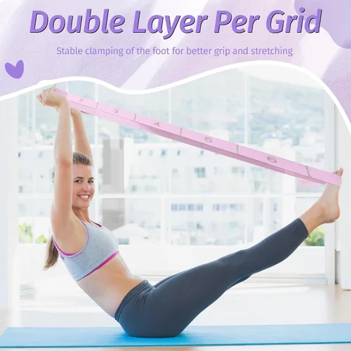 Vista 5 de Correa elástica con 11 bucles, correas elásticas para terapia física, yoga, pilates, ballet, correa elástica versátil para flexibilidad, ejercicios