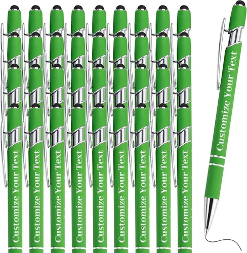 Vista 41 de Hasta 500 bolígrafos personalizados a granel con lápiz capacitivo, grabado, juego de bolígrafos con tu nombre, texto para mujeres de negocios