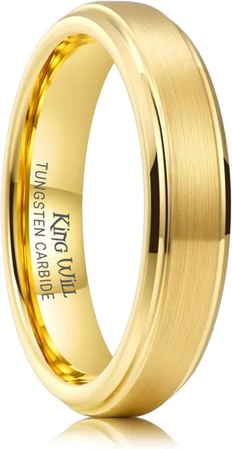 Vista 14 de King Will Anillo de Boda Clásico de Tungsteno para Hombre, Anillos de 6/7/8/9/10mm de Ancho, Acabado Pulido, Borde de Escalón Mate, Ajuste Cómodo