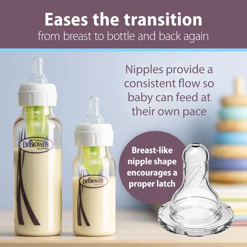 Vista 6 de Dr. Brown's Anti-Colic Options+ Biberón estrecho PPSU, 4 onzas, paquete de Ámbar