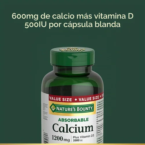 Vista 7 de Nature's Bounty Calcio absorbible 1200mg más vitamina D3 1000IU 200