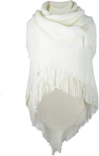 Vista 7 de Poncho suelto para mujer con elegante botón de trompeta, abrigo sin botones