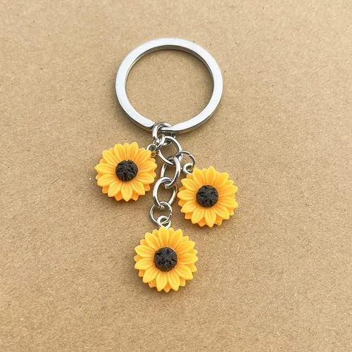 Vista 6 de Kilener Llaveros de girasol, regalos para mujeres y niñas, accesorios de llavero de girasol, recuerdos de fiesta, regalo de cumpleaños, regalo