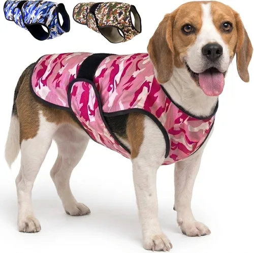 Vista 13 de Chaleco refrescante para perro, chaqueta de refrigeración de microfibra de 2 capas, azul, talla XS Longer cooling duration, balanced comfort, UV