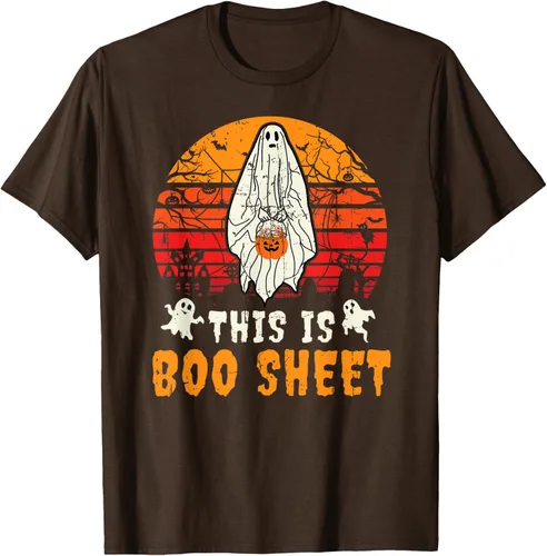 Vista 8 de Funny This Is Boo Sheet Spooky Ghost Halloween - Camiseta de disfraz de juego de palabras, Negro, S