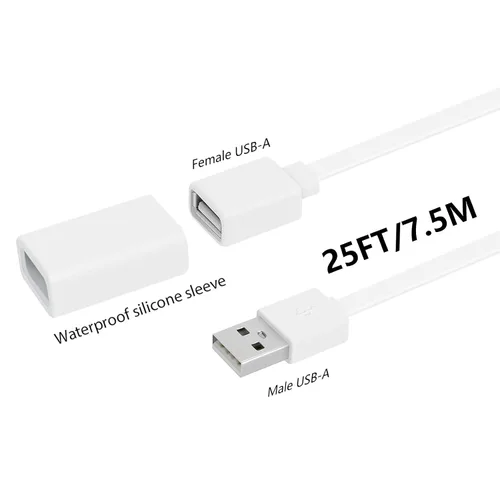 Vista 10 de delilyn Paquete de 2 cables de extensión USB de 25 pies compatibles con WYZE Cam Pan V3/V3 Pro/V2, Cam V4/V3, Cam OG/V2, cable de carga de extensión