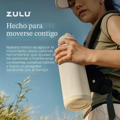 Vista 10 de ZULU Goals - Botella de agua de acero inoxidable con gran capacidad, aislada al vacío Jarra reutilizable con asa Tapa a prueba de fugas Negro