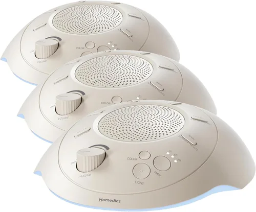 Vista 8 de Homedics Sleep Better - Máquina de sonido portátil, luz nocturna, 12 sonidos relajantes incluyendo ruido blanco, lluvia y tormenta eléctrica, diseño